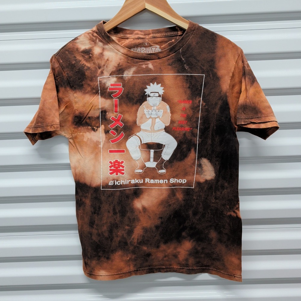 Ripple Junction Naruto Shippuden T-Shirt Size S Mens Orange Black Tie Dye Ramen — photo 2